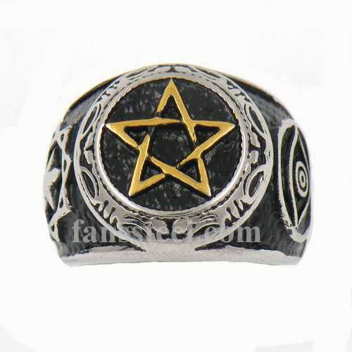 FSR13W86G eye jewish masonic blazing star ring - Click Image to Close